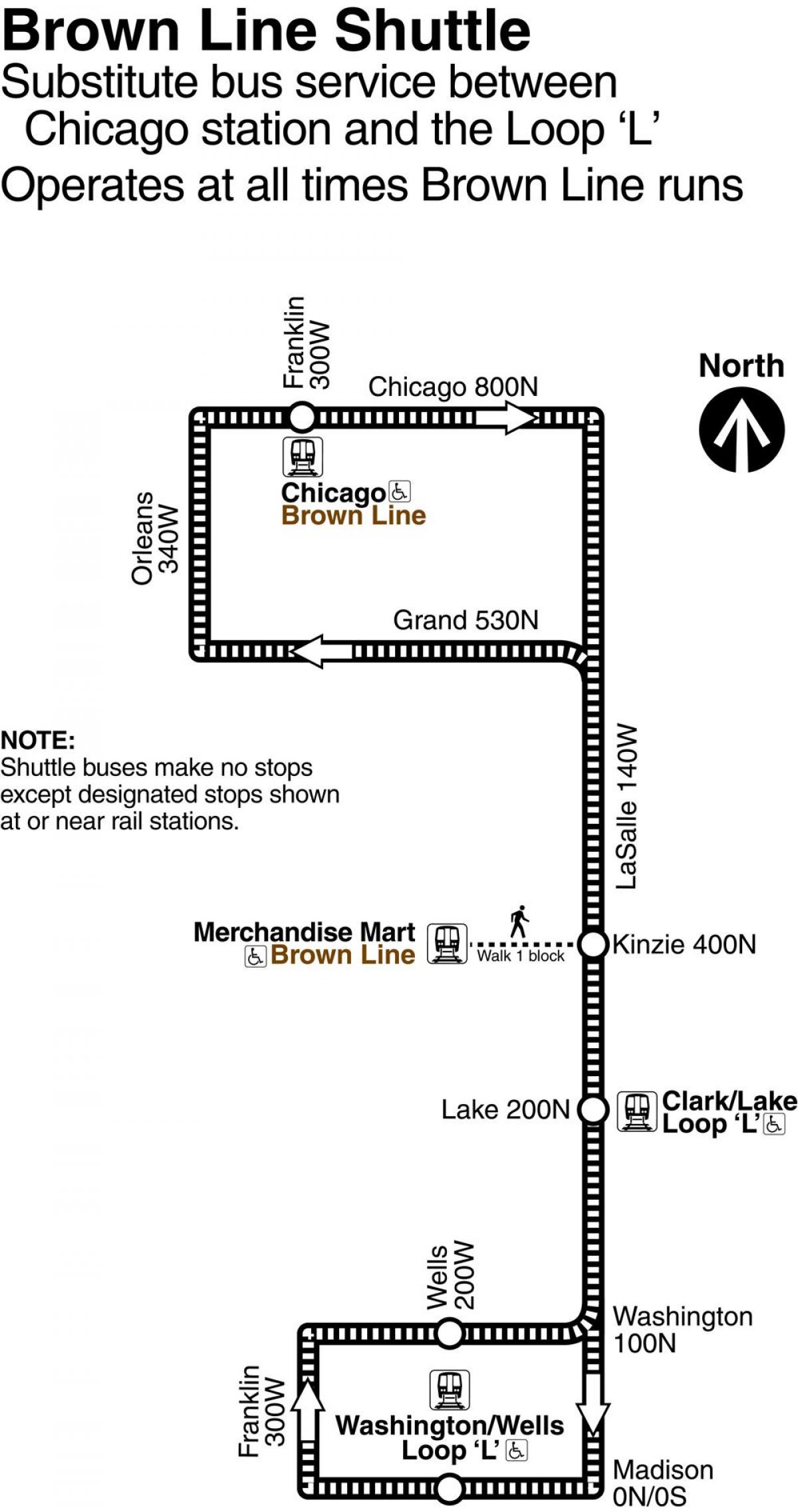 Chicago brune linje kort