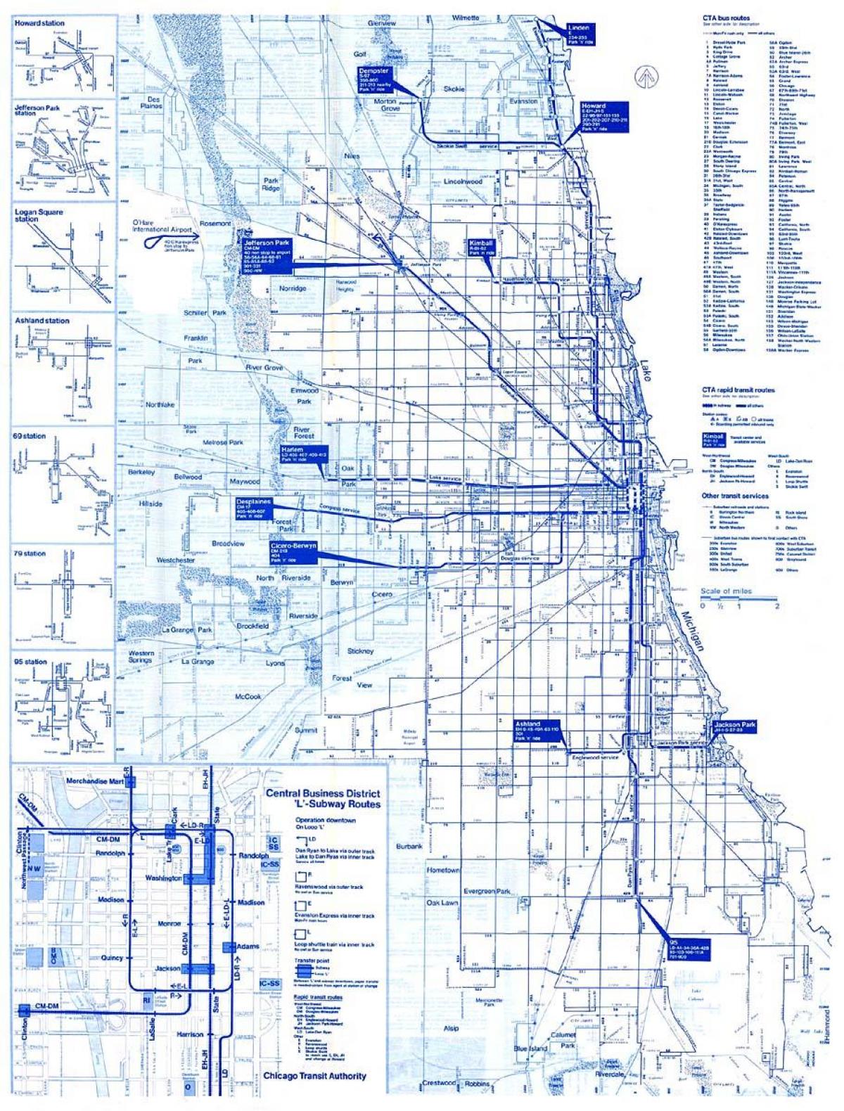 Chicago bus system map