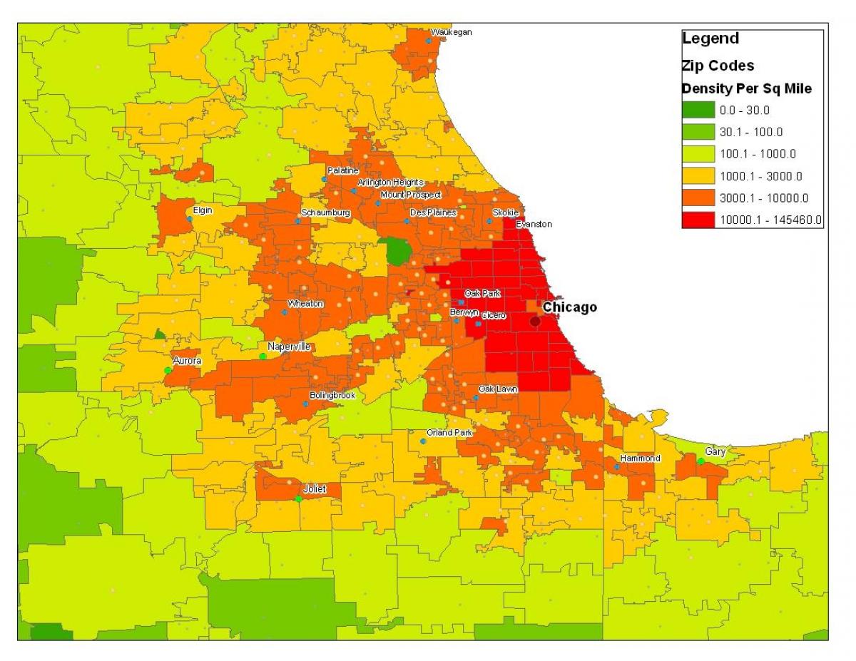 demografiske kort over Chicago