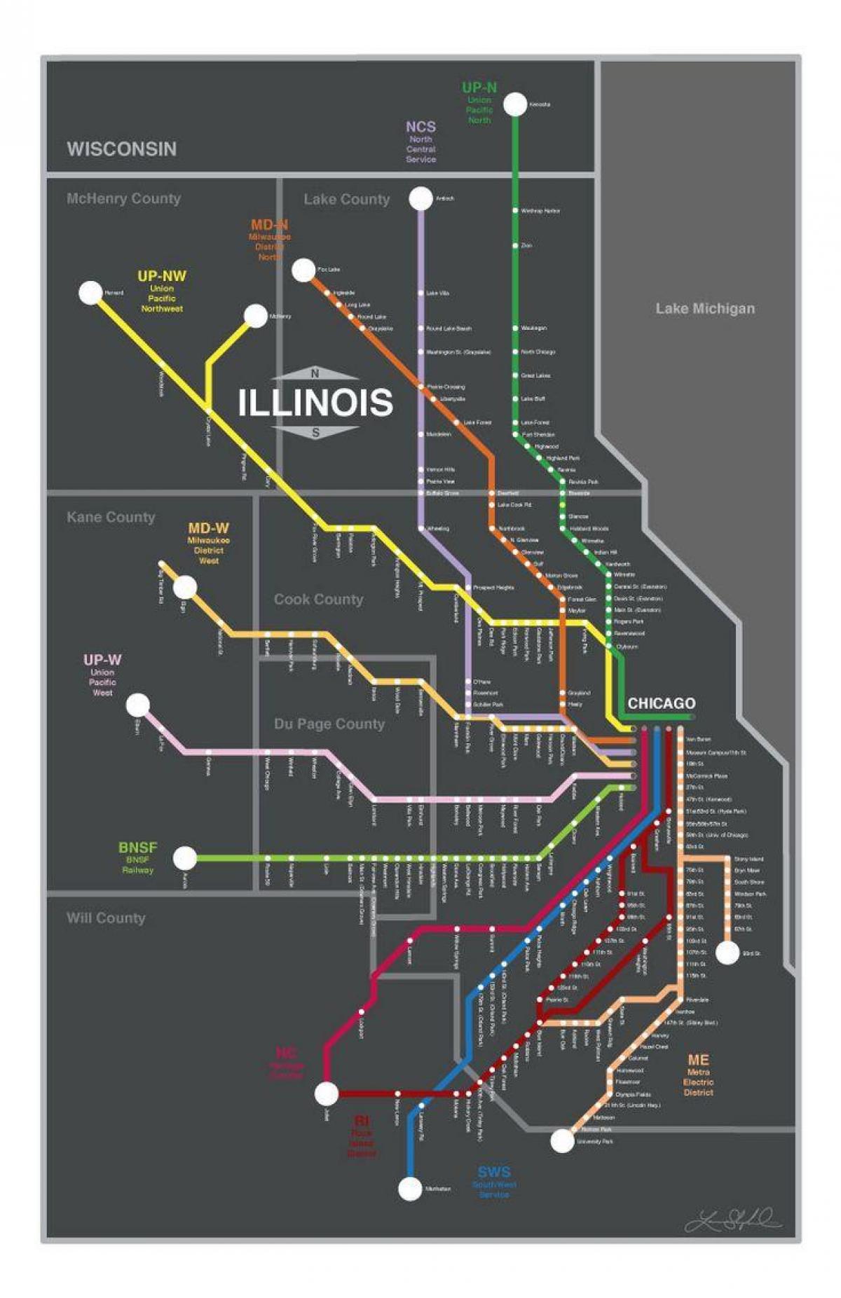 metra tog kort Chicago