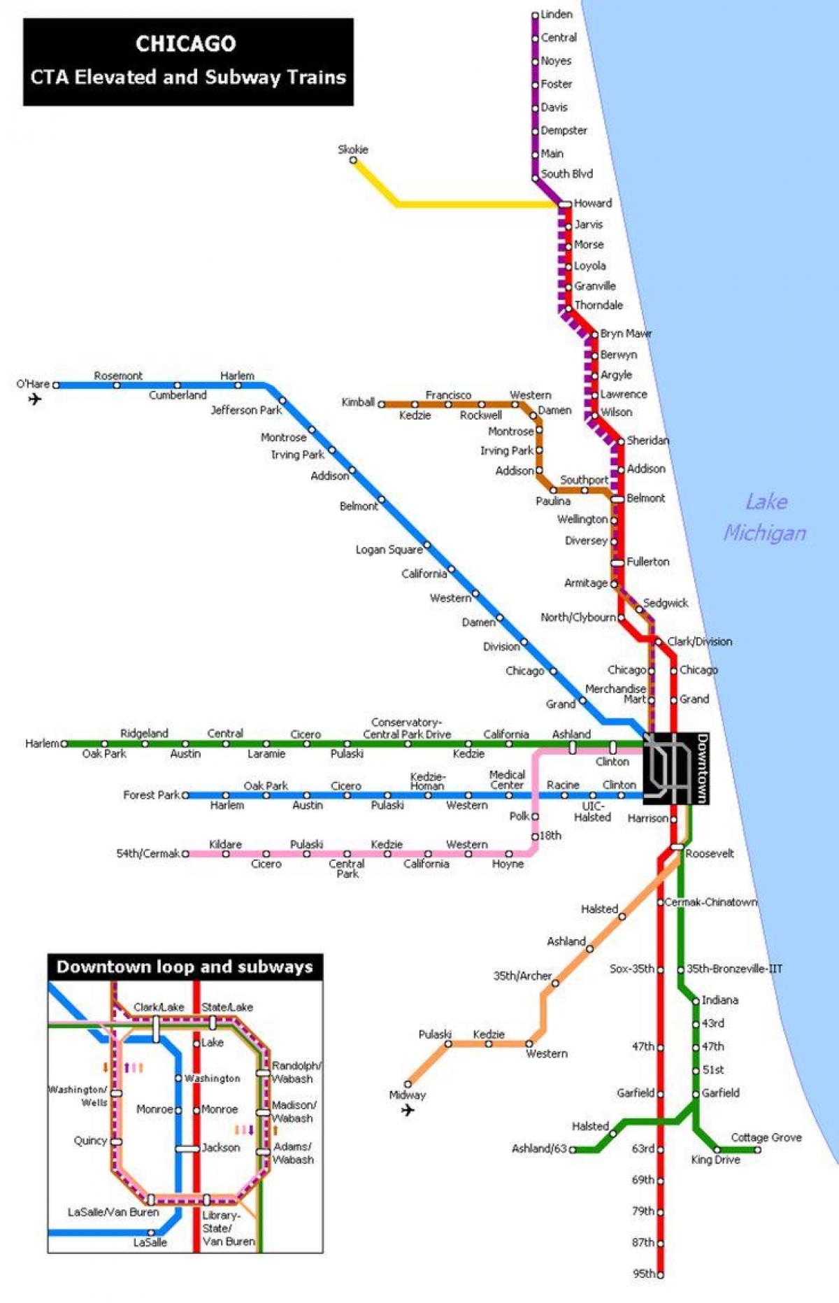 kort over metro Chicago
