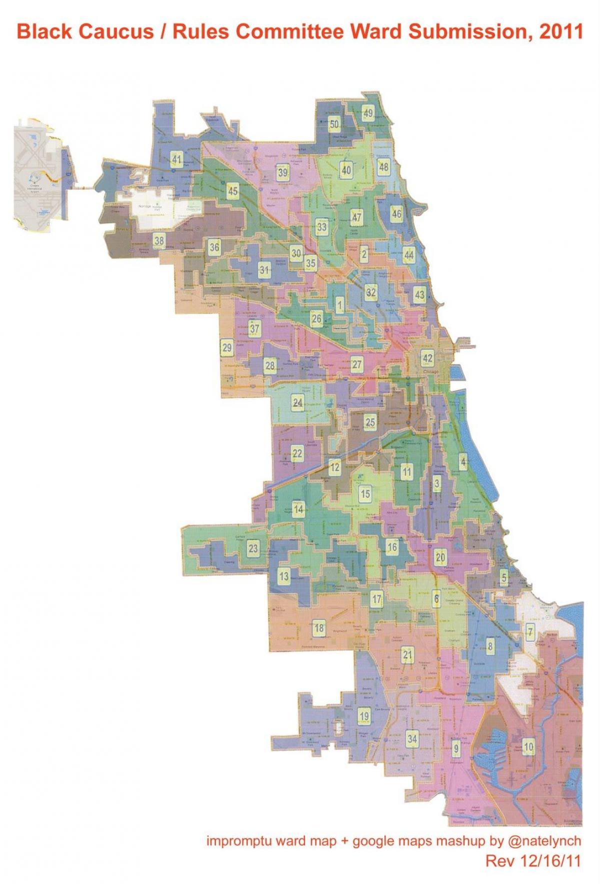 byen Chicago ward kort