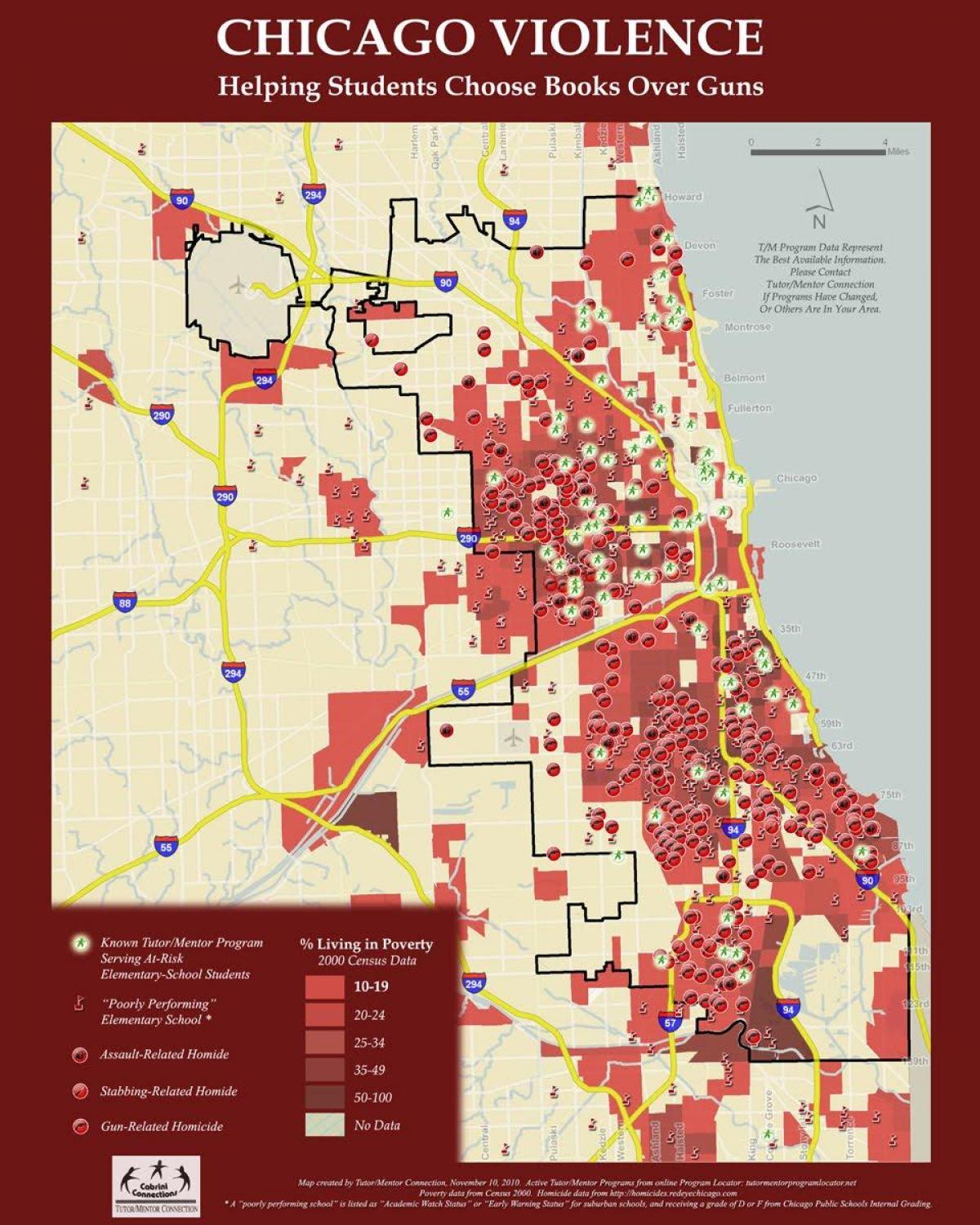 kriminalitet kort over Chicago