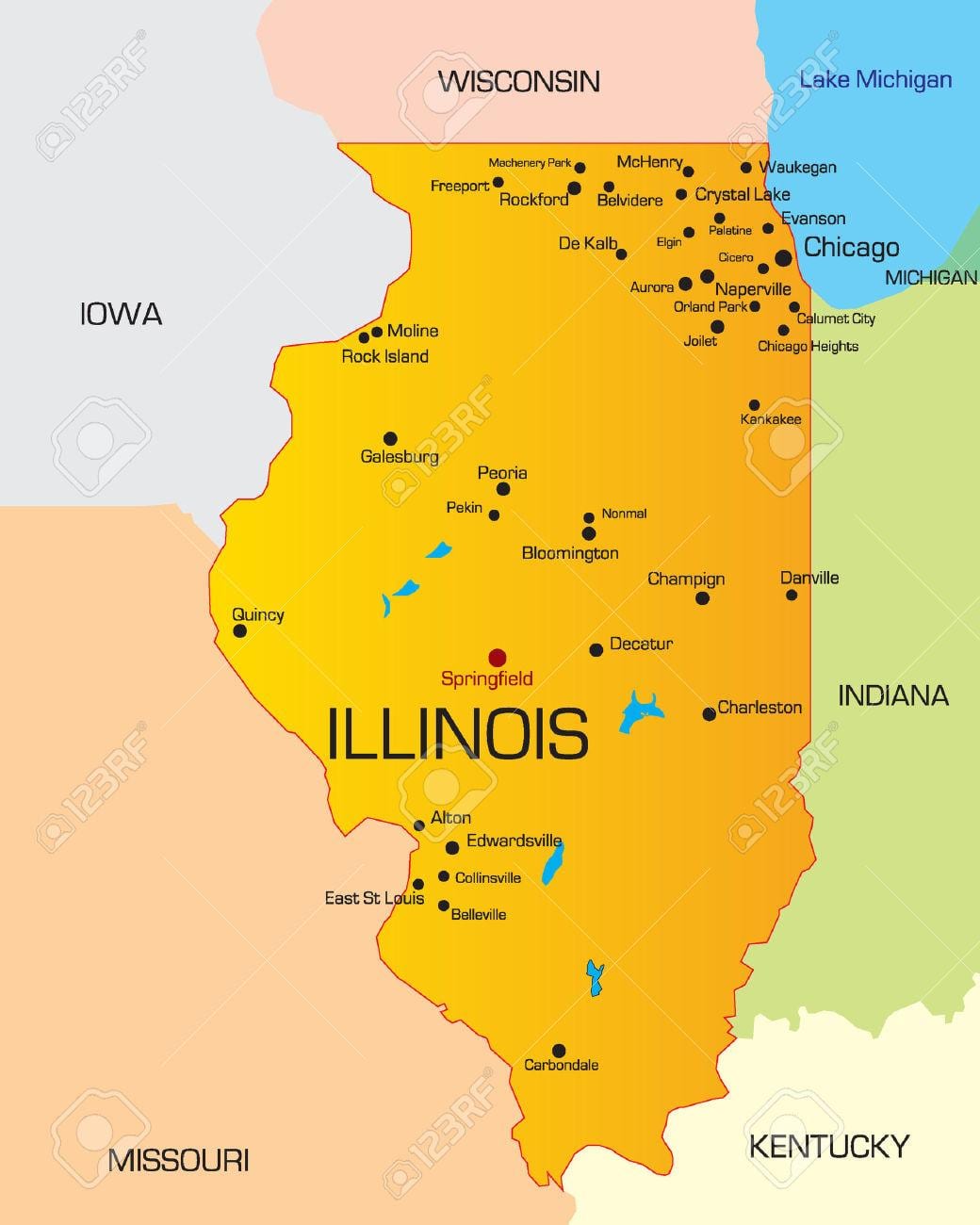Chicago statslige kort