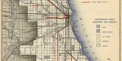 Kort over Chicago metro