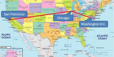 Chicago amerikas forenede stater kort