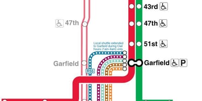 Chicago cta røde linje kort