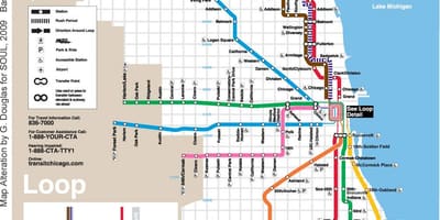 Chicago tog kort blå linje