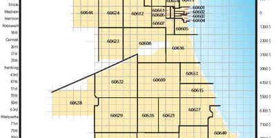 Chicago area code kort