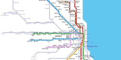 Chicago metro station kort
